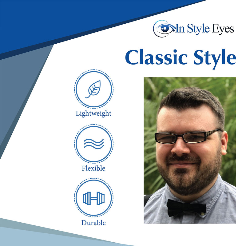 In Style Eyes Super Strength II Magnifying Reading Glasses, Powerful High Magnification Eye Glasses for Women & Men Black 7.0 x