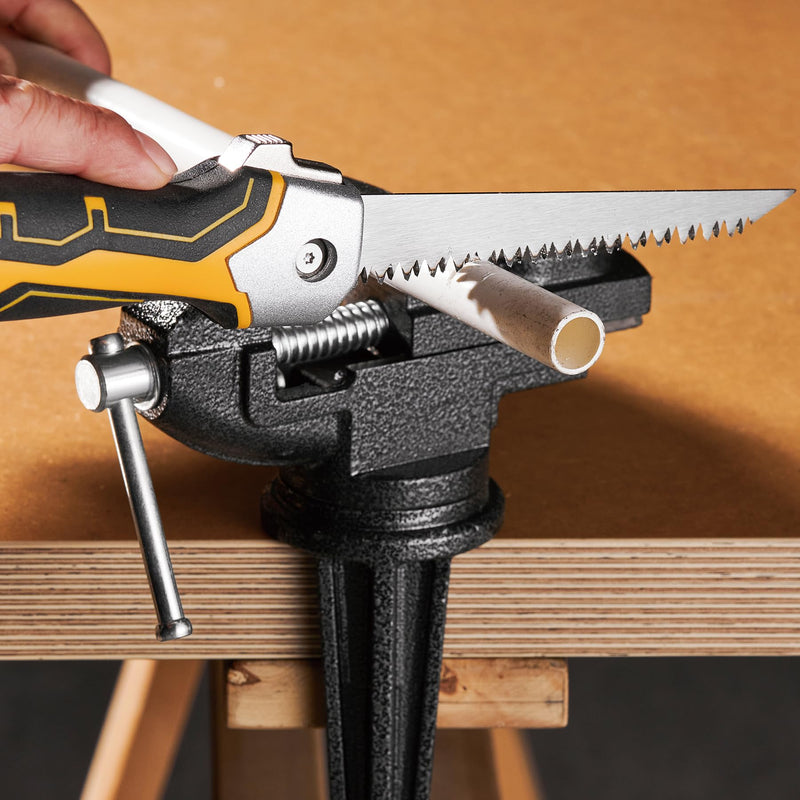 KATA Folding Jab Saw/Drywall Saw, Sheetrock Saw with Soft Grip Handle, Hand Saw, Hacksaw with 65Mn Steel Blade for Wallboard, Plywood and PVC