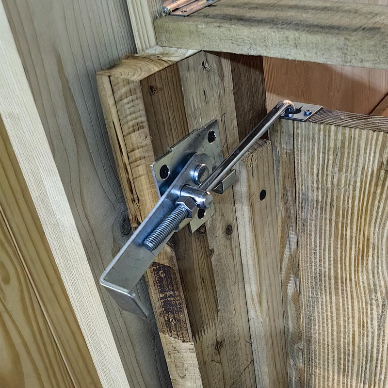 Zinc Barn Door Jamb Latch with Hook 7" Cam Latch Sliding Door, Keeping Doors Tight, Adjustable Latch Length, National Hardware Cam Action Jamb Latch