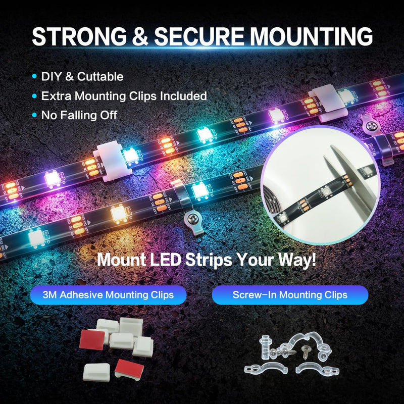 Pontoon Boat Lights Battery Operated RGB+IC Dream Color Marine LED Strip for Duck Bass Kayak , Wireless Waterproof Boat Lights Strip for Deck Interior Courtesy Lights, Night Fishing Light, 16.4FT