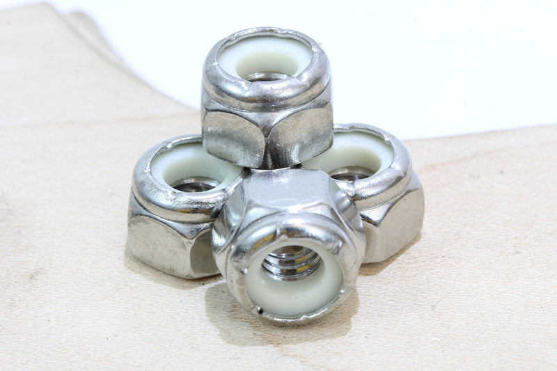 Bolt Dropper 1/2"-13 Nylon Insert Lock Nut (25 Pieces) Stainless Steel Finish Hex Lock Nuts, 304 (18-8) Plain Finish Corrosion Resistant Commercial Grade