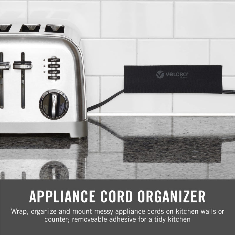 VELCRO Brand Cord Hider Wire Covers For Wall, Desk, 3-Ft Cut to Length, Mountable Cable Sleeve with Removable Adhesive. Organize Messy Cables Behind TV or Electronics, Black VEL-30799-USA 36in - Cut to Length