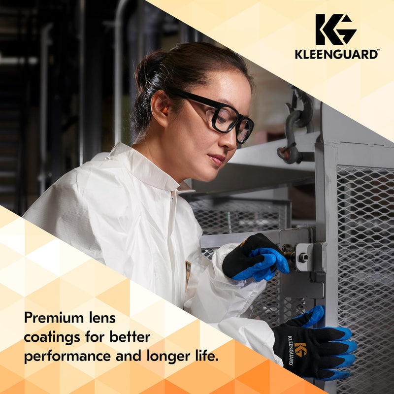 KLEENGUARD™ V30 Maverick™ Safety Glasses (56567), Clear Lenses with KleenVision™ Anti-Fog coating, Black Frame, Carrying Case, Eyewear for Men and Women Black Frame/Clear Lenses