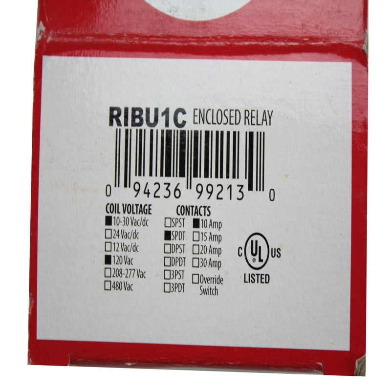 Functional Devices RIBU1C Enclosed Pilot Relay, 10 Amp Spdt with 10-30 Vac/Dc/120 Vac Coil