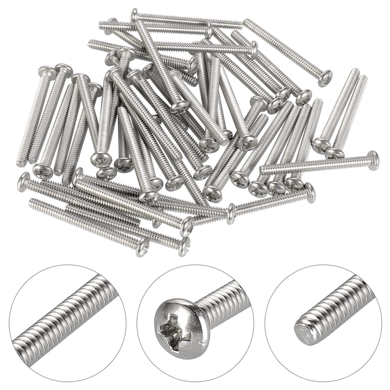 50Pcs Extra Long Outlet Screws,Electrical Switch and Receptacles Device Mounting Screws,Wall Plate Screws,6-32 x 1-1/2 Inches Phillips Pan Head Machine Screws,18-8 (304) Stainless Steel
