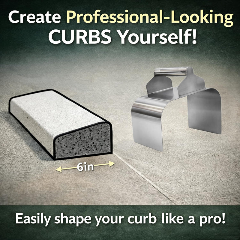 Landscape Curb Trowel Edger, Curb It Yourself, Curb and Gutter Shape Maker, Concrete Curb Trowel, Rectangular trimmer - 4" x 6" x 4" (Slope Curb It Yourself) Slope Curb It Yourself