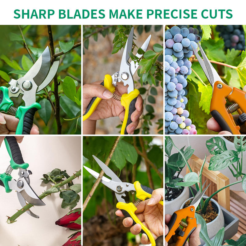 Garden Pruning Shears 3 Pack Gardening Shears Garden Scissors Stainless Steel Garden Shears Pruning Scissors Garden Clippers Pruning Shears for Gardening Garden Tools tijeras de jardinería