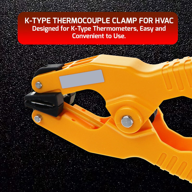 2 PCS High-Accuracy K-Type Clamp Probe Thermocouple Temperature Clamp Sensor 32.7-inch Long Cable for Wide Industrial Applications