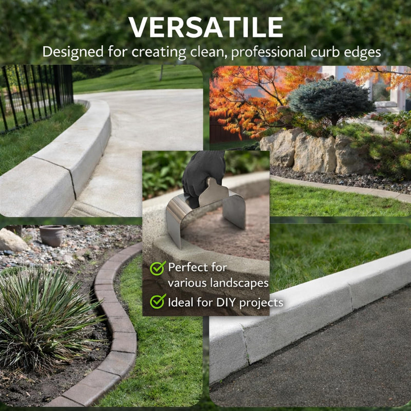 Landscape Curb Trowel Edger, Curb It Yourself, Curb and Gutter Shape Maker, Concrete Curb Trowel, Rectangular trimmer - 4" x 6" x 4" (Slope Curb It Yourself) Slope Curb It Yourself
