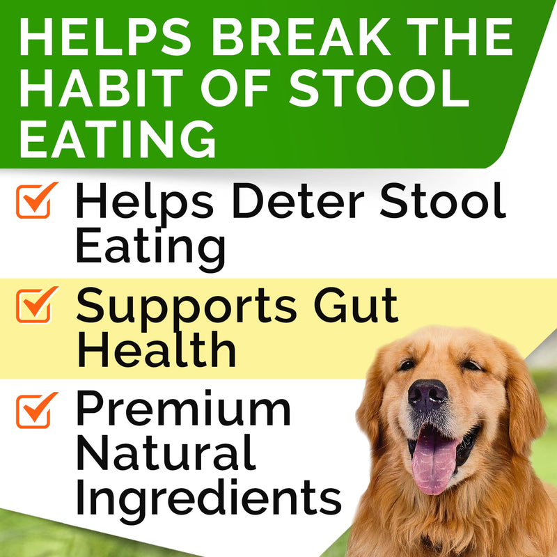 STRELLALAB No Poo Treats for Dogs - Coprophagia Stool Eating Deterrent - No Poop Eating for Dogs - Digestive Enzymes - Gut Health & Immune Support - Stop Eating Poop - Bacon Flavor 240 Chews 240Ct (Bacon)