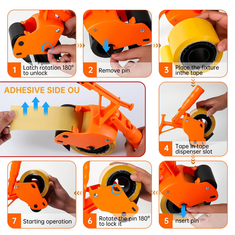 Floor Tape Applicator, Manual Pushing Tape Marking Tool, Plastic Hand Push Tape Roller, Tape Bonding Marking Machine for Driveway Aisle Marking Decoration As shown
