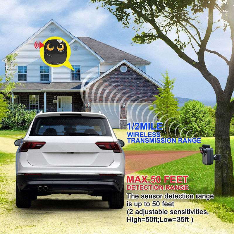 Driveway Alarm- 1/2 Mile Long Range Wireless Driveway Alarm Outdoor Weather Resistant Motion Sensor&Detector-DIY Security Alert-Monitor&Protect Outdoor/Indoor Property - 1 Receiver and 2 Sensors 1 Receiver+ 2 Sensor