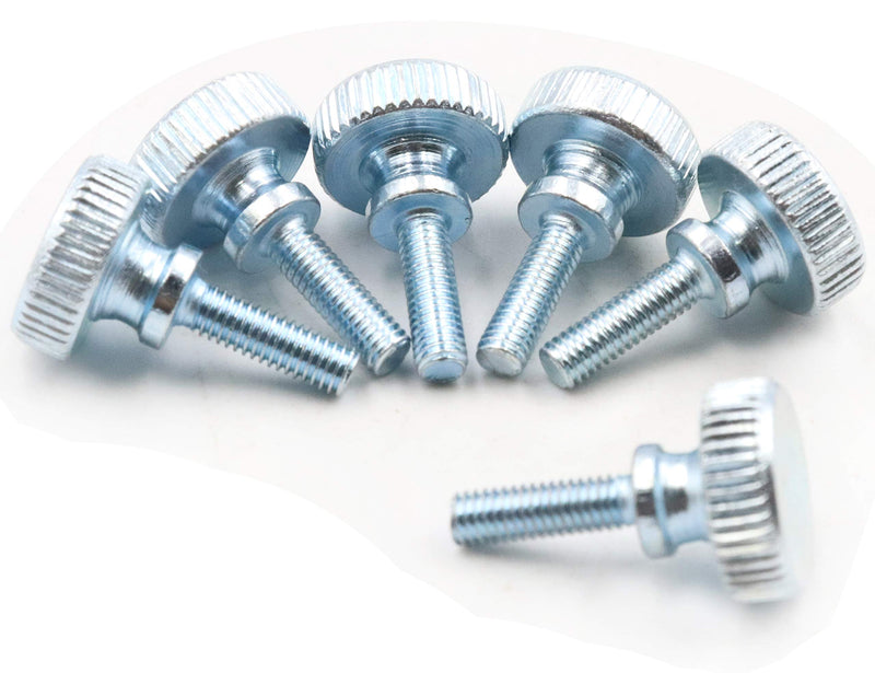LBY 30pcs Knurled Hand Screw, M3 x 10mm Flat Knurled Head Fully Threaded Thumb Screws(Double Layer Step), Carbon Steel Galvanize