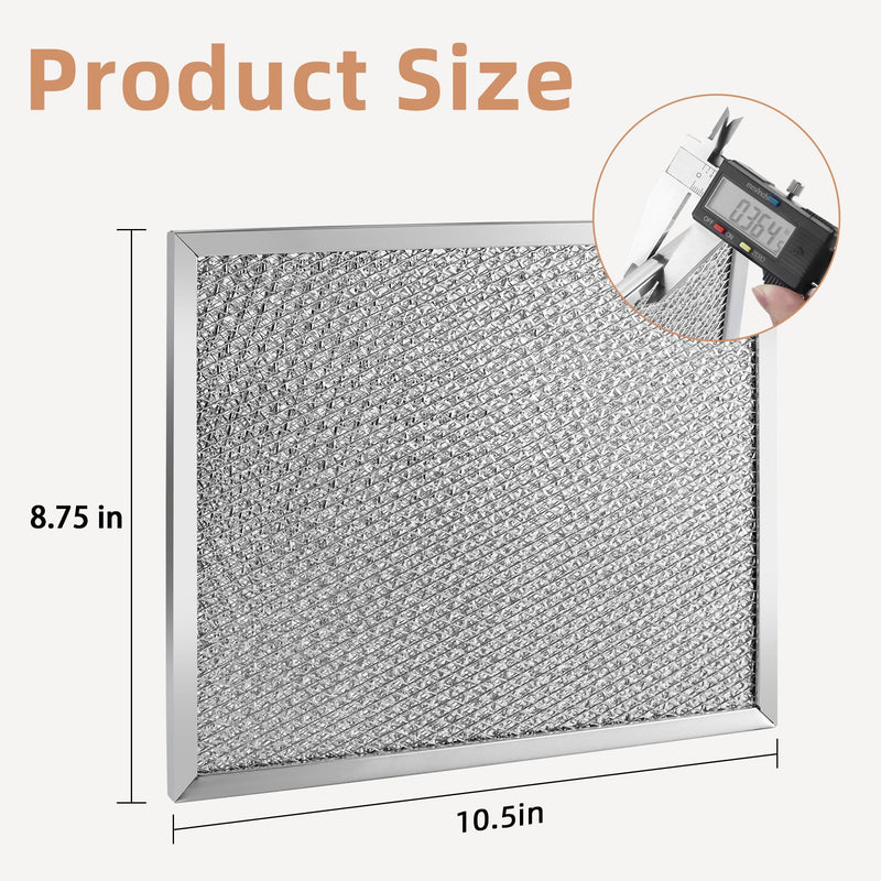 97006931 Range Hood Grease Filter (10.5 x 8.75 in) by Fetechmate Compatible with Br-oan Nu-tone BP29 NY NV Series Range Hood S97006931 Aluminum Filter Replace 1172137, 5-3078, 88150, 99010121-2 PACK 2