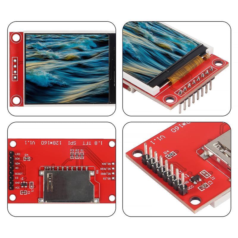 2pcs 1.8" SPI TFT LCD Display Screen Module ST7735 128×160 TFT LCD Screen Shield 3.3V 5.5V 51/AVR/STM32/ARM 8/16 bit for Arduino