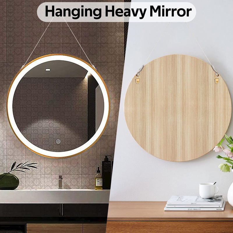 Adjustable Picture Hanging Wire 2PCS Mirror Frame Kit 2m x1.5mm Heavy Duty Stainless Steel Rope for Mirror Hanging Hardware,Light Lamp,Billboards,Basket Flowerpot Hold Up to 20kg 5.7 x 2.7 x 0.7 inches 2M 2PCS