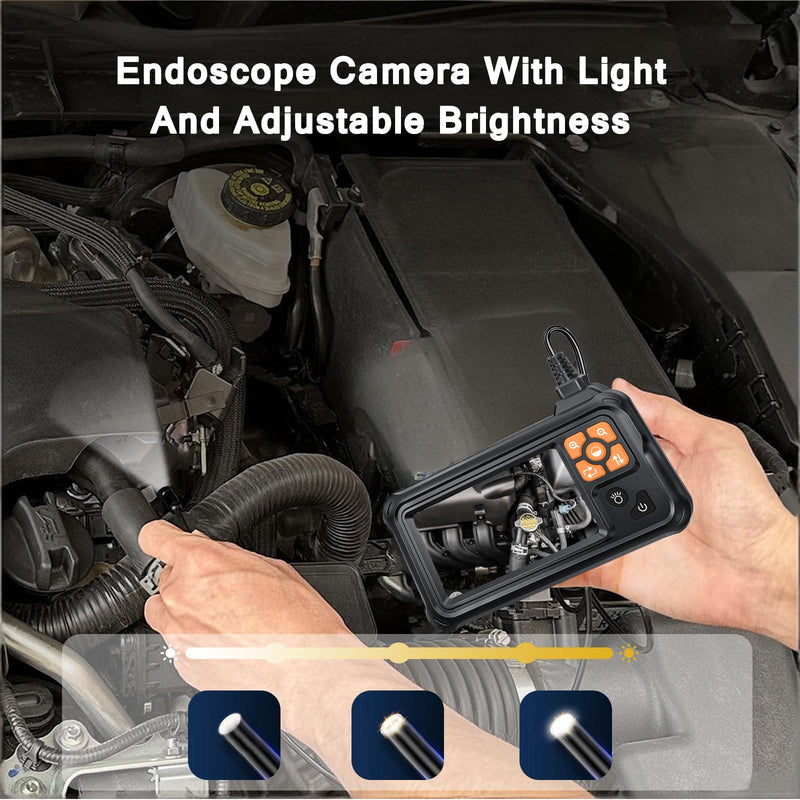 1080P HD Industrial Endoscope Camera with 4.3" IPS Screen & Light, 16.5FT IP67 Waterproof Snake Borescope for Pipe, Sewer, Drain, Plumbing & Automotive Inspection (No Photo/Video)