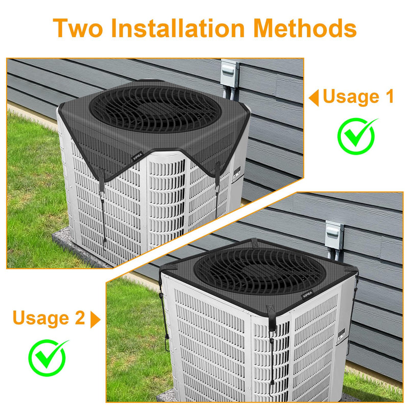 Kipiea Central Air Conditioner Mesh Covers for Outside Units, Top Universal Upgrade Mesh Outdoor AC Unit Cover Defender for All Seasons (30" x 30") 30" x 30"