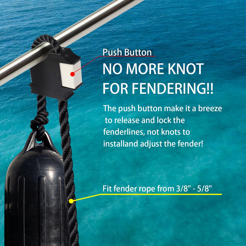 Boat Fender Hanger Boat Fender Clips Boat Bumper Adjuster Holder Hangers for Pontoon Boat Bass Boat Jon Boat Quick Connect and Release Fender Lines Black 2 pack