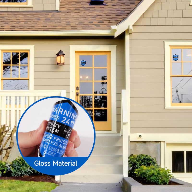 3PCS Security Alarm System Sign for Home，Self-Adhesive Weatherproof 24 Hours Security Warning Sticker ，Safety Protection System for House Doors and Windows，Business Indoor & Outdoor Use 2.8x2.4 In Blue Security Warning 03 - NewNest Australia