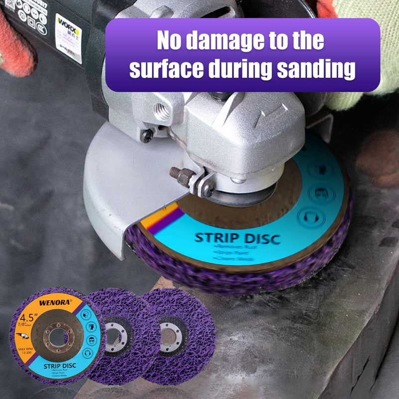 5 Pack Strip Discs Stripping Wheel for Angle Grinder, 4-1/2" x 7/8" Strip Discs Stripping Wheel, Clean and Remove Paint Coating Rust Welds Oxidation 5