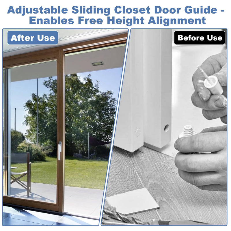 Sliding Closet Door Floor Guides with Carpet Risers,Closet Door Floor Guide Compatible with Prime-Line N 6560 Fits 3/4" to 1-3/8" Doors (8 Pack) 8 Pack