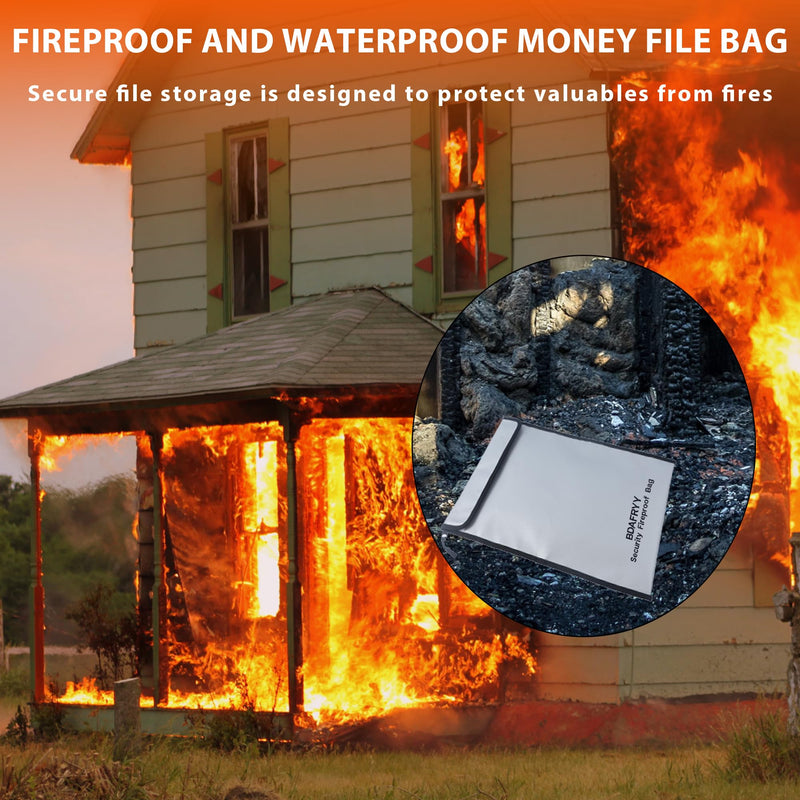 3 Pcs Fireproof Waterproof Money Important Document Bag(2000℉),Fire Proof Bag for Documents,Fire Proof Money Bag for Cash,for A4 A5 Documents Holder,Cash,Passport,Tablet,Laptop,File,Jewelry Fireproof document bag- 3pcs