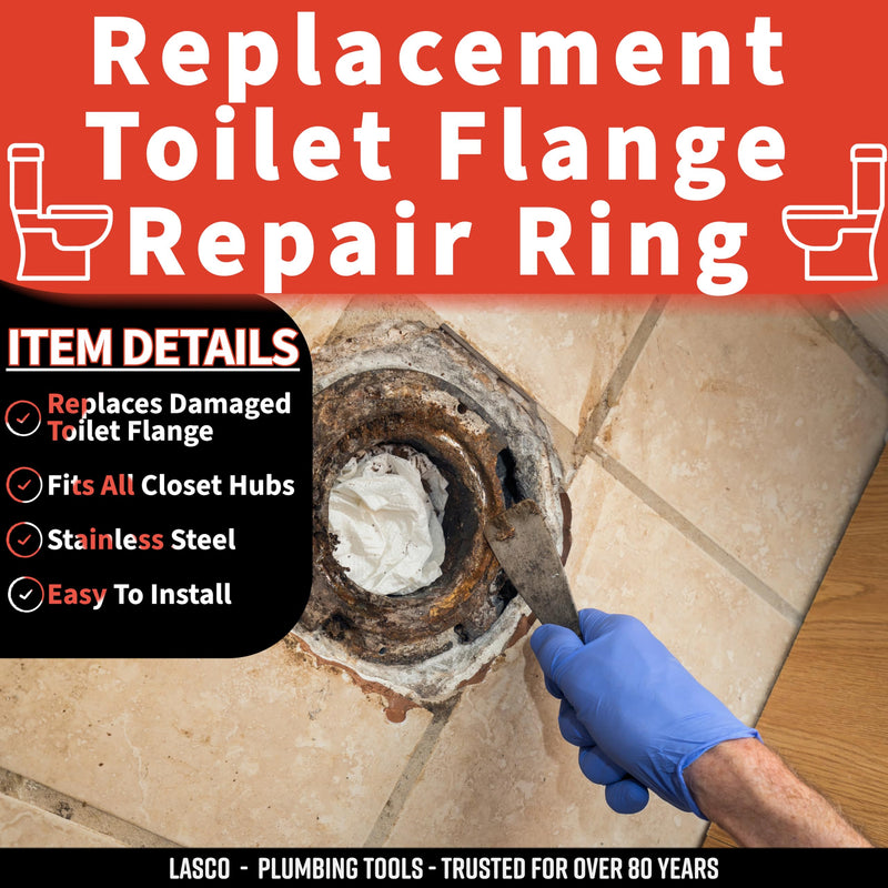 Lasco Toilet Flange Repair Stainless Steel Split Ring 1 Pack