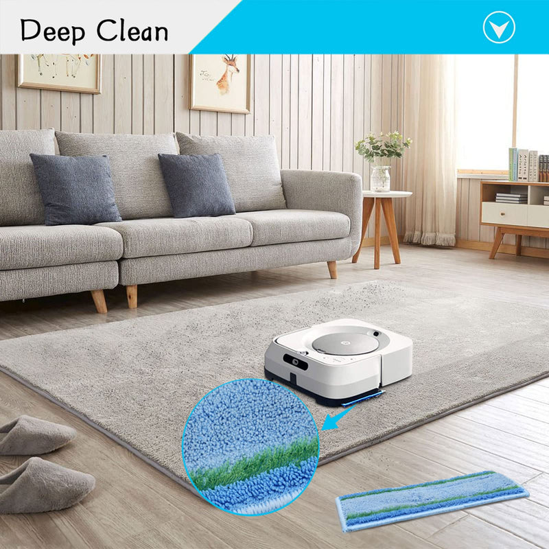 8 Pack Upgraded M6 Wet Mopping Pads for iRobot Braava Jet M6 Series (6110) (6012) (6112) (6113) Ultimate Robot Mops, New Sticky Design, Detachable, Washable and Reusable M6 Pads Accessories Parts 8 Pads-Upgraded