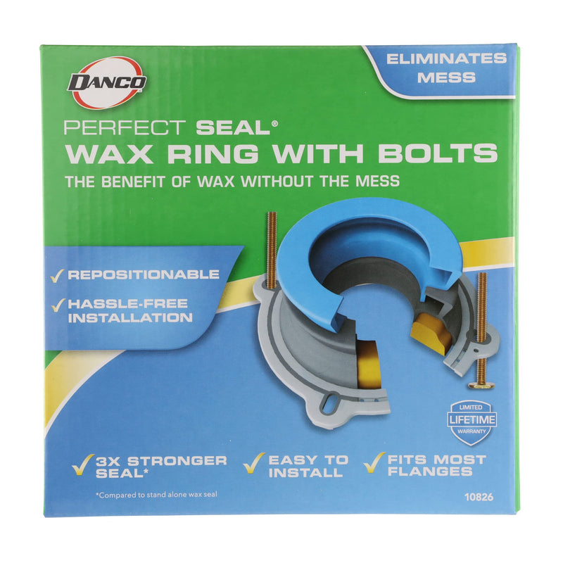 Danco Perfect Seal Toilet Wax Ring with Bolts (10826X) 1 Count (Pack of 1)