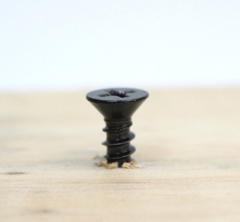 Bolt Dropper #6 x 3/4 Inch Wood Screws, Pack of 100 - Xylan Coated Stainless Steel Flat Head Phillips Black Screws - Corrosion Resistant for Wood, Drywall Applications, and Outdoor Use #6 x 3/4"