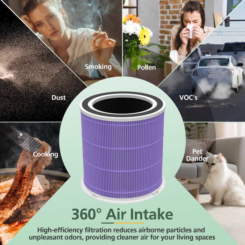 AP301 AP302 HEPA Filter Replacement, for Dayette AP301 AP302 Air Purifier Purple *2pcs