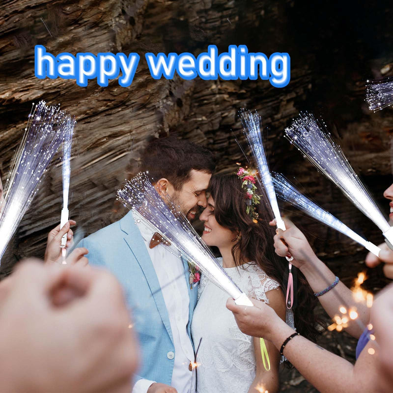 25 Pcs White Fiber Optic Wands,3 Models Wedding Sparklers,Glow Sticks Light up Sticks Led Light Wands Fit Wedding Bridal Shower Birthday Valentine's Day fashion