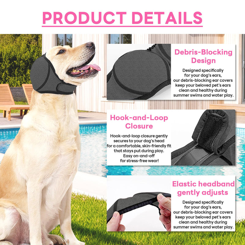 Dog Ear Muffs Noise Protection, Comfortable, Stress-Reducing Design, Perfect for Noise Reduction, Water Protection & Anxiety Medium Gray