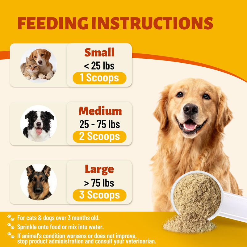Pumpkin Powder for Dogs & Cats, Digestive Supplement with Probiotics, Prebiotics & Pumpkin Seeds, High Fiber Gut Health & Stool Support, Chicken Flavor Food Topper, 3.88 oz