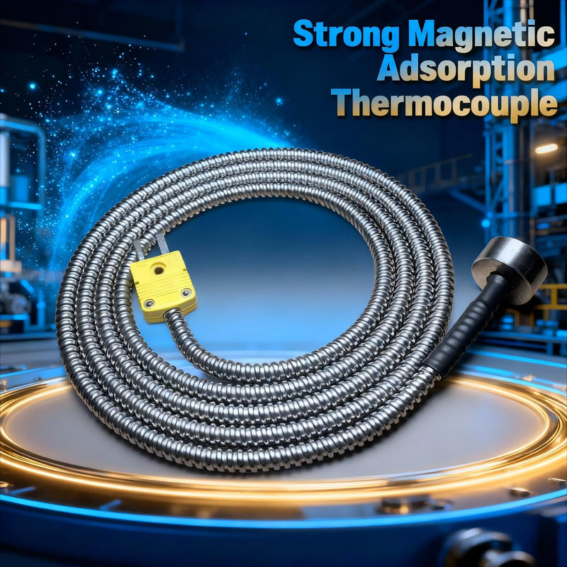 Strong Magnetic Adsorption Tube Shielded Wire Type K Thermocouple | 59-inch, Temperature Range 32~845℉