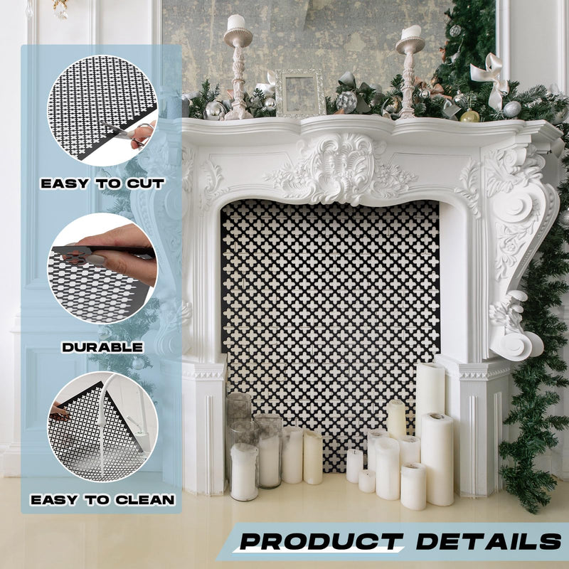 Gisafai 2 Pcs Decorative Cloverleaf Aluminum Sheet 12 in. x 24 in. x 0.02 in. Black Perforated Decorative Metal Sheets Metal Mesh Aluminum Sheet for Indoor Outdoor