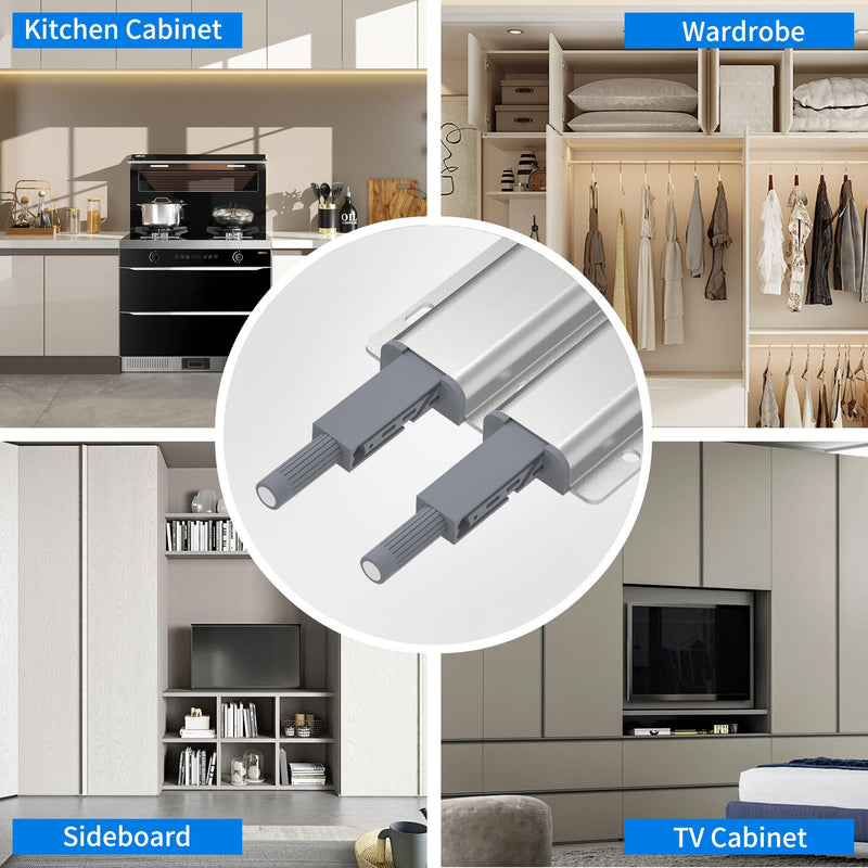 6 Pcs Magnetic Push Latch Catch for Cabinet Door, Push to Open Door Latch, Heavy Duty Double Cabinet Magnetic Catch for Cabinet Drawer Door Press Out Closure Cabinet Hardware 6 Pcs Double Magnetic Push Latch