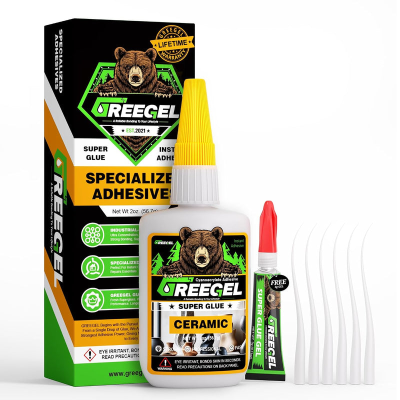 Ceramic Glue, Best Super Clear Glue for Porcelain, Pottery and China Repair, Food Safe Adhesive Kit for Mugs and Dishes, Also Effortlessly Bonds Wood, Glass, Plastic, Shoe, Crafts DIY and More Ceramic glue - NewNest Australia