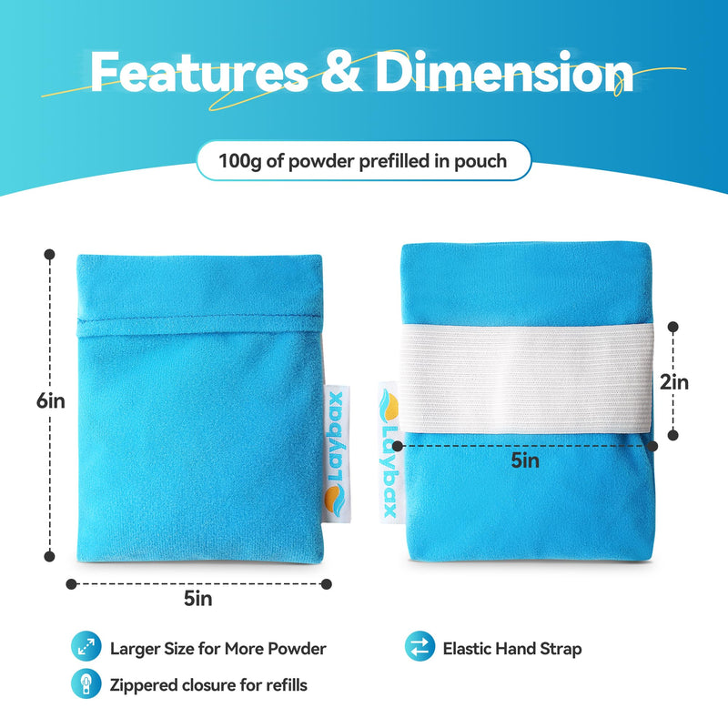 Sand Eraser - Refillable Sand Remover for Beach with Elastic Hand Strap for Families on Vacation, Large Size with Sliding Top Resealable Bag & Zipper Pouch, Only 3 Ingredients 1-Pack