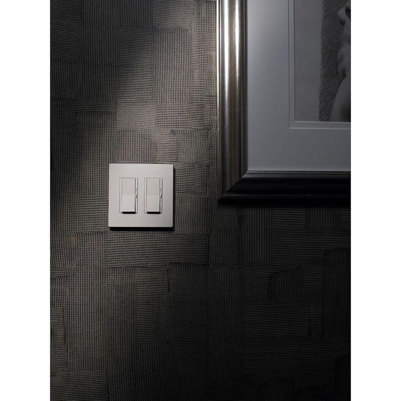 Lutron Claro 2 Gang Decorator/Rocker Wallplate, For Light Dimmers, Switches and Accessories, Snap-On Installation, No Visible Screws, Satin, SC-2-SW, Snow 1 Pack