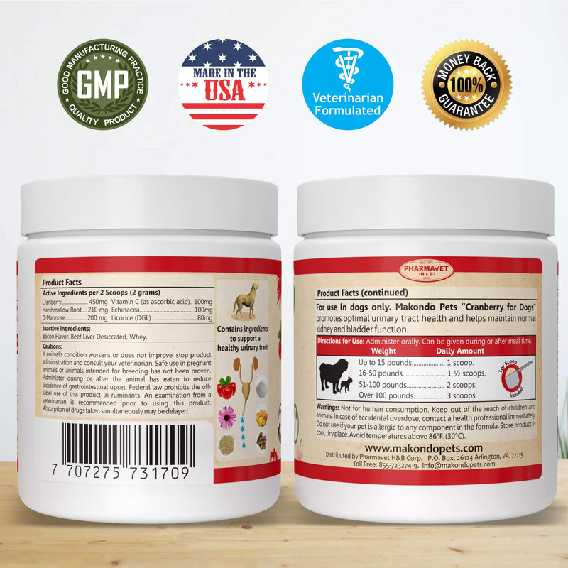 Dog Cranberry Supplement - Natural Dog UTI Treatment & Kidney Support for Dogs. Dog Supplement Powder Same as Cranberry Pills for Dogs. Puppy Supplies for Dog Pee Health - Dog Incontinence Product 100 Serves - PawsPlanet Australia