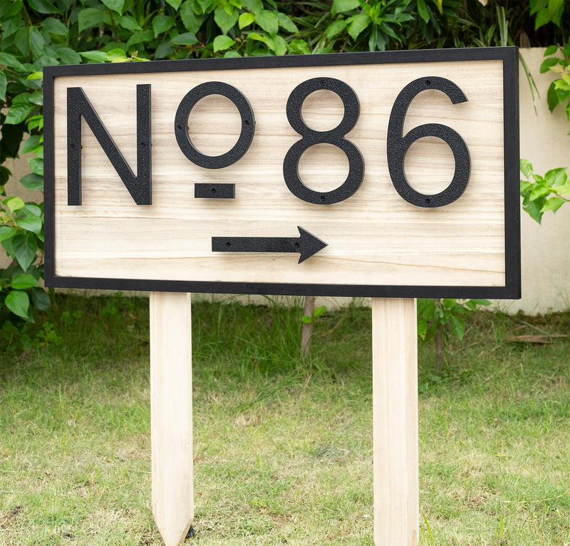 8 Inch Large Floating House Numbers, Black Modern House Number for Outside, Big Plastic Exterior Address Numbers for Door Wall Street (1) 8 Inch Number 1