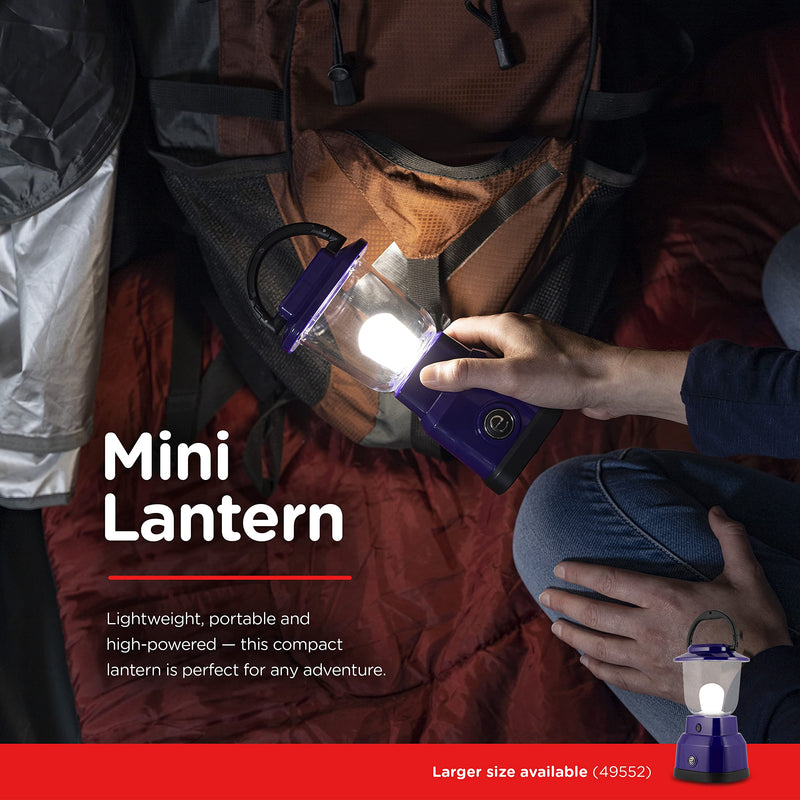 Enbrighten LED Mini Camping Lantern, Battery Powered, 200 Lumens, 40 Hour Runtime, 3 Modes, Night Light for Kids, Ideal for Hiking, Outdoors, Emergency, Snow, Hurricane and Storm Purple