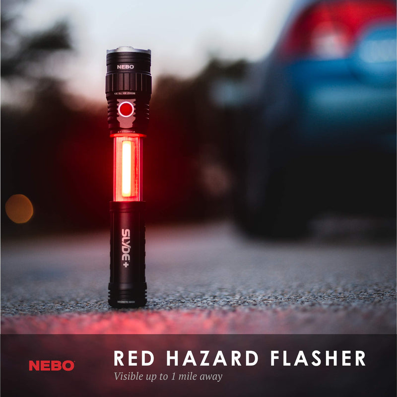 NEBO 300-Lumen LED Worklight Flashlight: Slyde+ Has a Strong Magnetic Base; Use as a Standard Flashlight or Slide to Open and Reveal the Best Work Light - Nebo 6525 300 Lumens