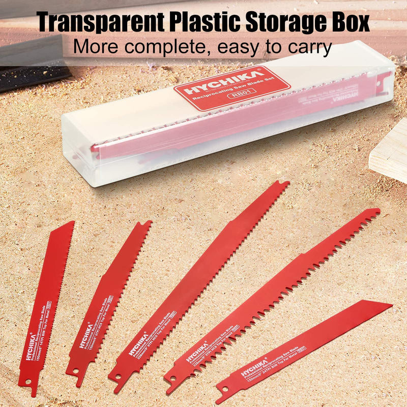 HYCHIKA 32-Piece Reciprocating Saw Blade Set Metal Wood Cutting Saw Blades with Organizer Case