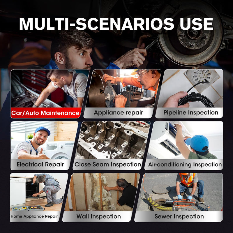 Autel MaxiVideo MV108S Digital Inspection Camera, 2MP 1920x1080, 8.5mm Ultra-Slim USB Industrial Endoscope, IP67 Borescope Snake Camera+ LED Light, Work w/Autel Scanner & P-C, up of MV108 MV105S MV105