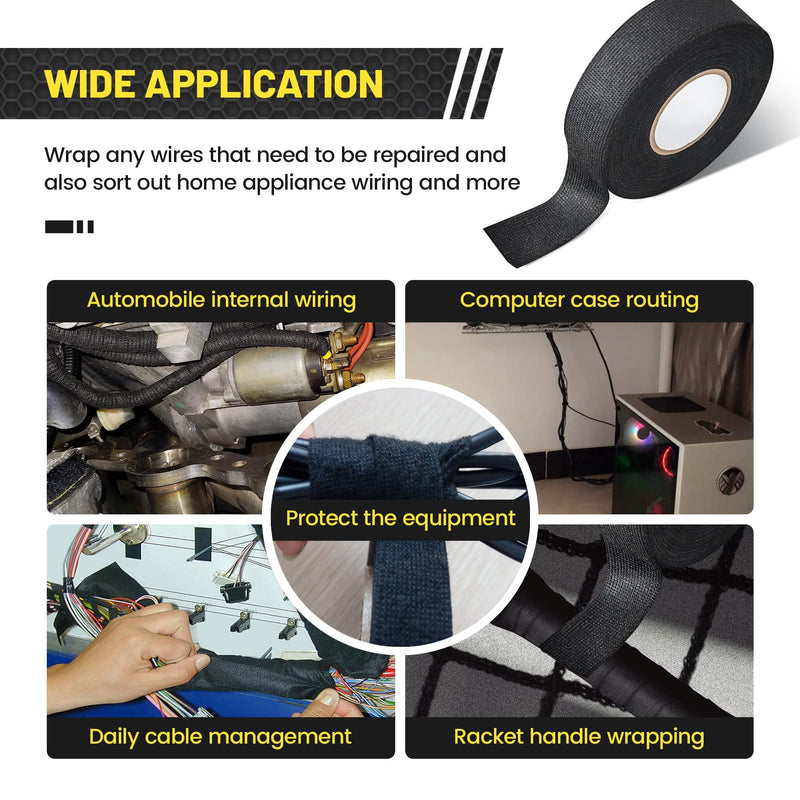 Oyviny Electrical Wire Harness Cloth Tape 1 Inch x 50 Feet Self-Adhesive Wire Loom Cloth Tape for Automobile Electrical and Engine Wire Noise Dampening, Wiring Harness Tape for Audio Wire Harness