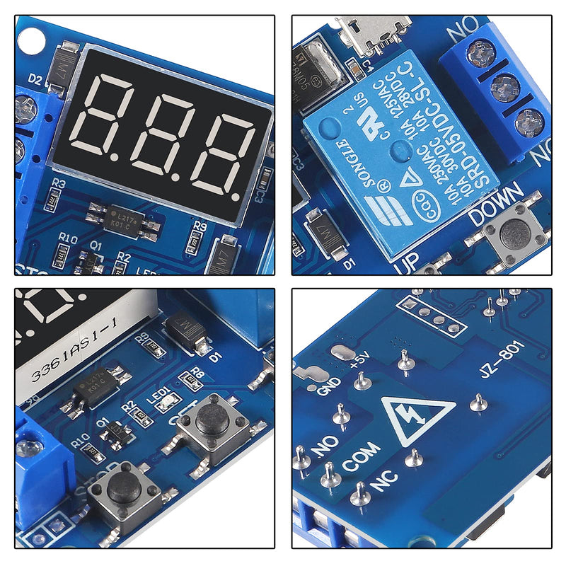 DC 6-30V Timer Relay Programmable Delay Relay Module Cycle Timer with LCD Display / 5V Micro USB, Smart Home Controller (10pcs) 10pcs