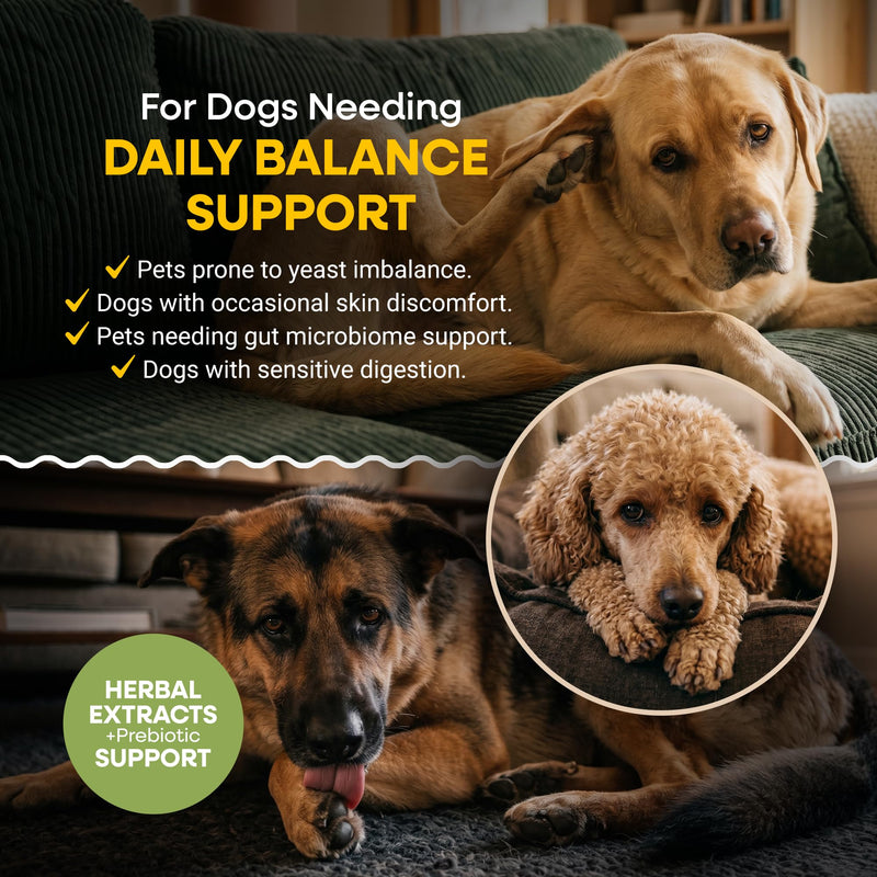 Yeast Infection Treatment for Dogs - Reduces Irritation & Relieves Itching - Supports Health Skin, Ears, Paws - (1oz)